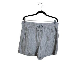 Athleta Light Gray Linen-Blend Drawstring Shorts